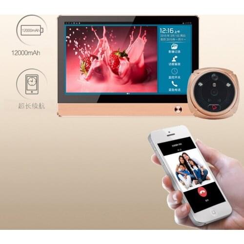 New Arrival Wireless Video Door Phone Smart WIFI Peephole Doorbell Intercom 7"Touch Screen + 2.0 mega door cameras