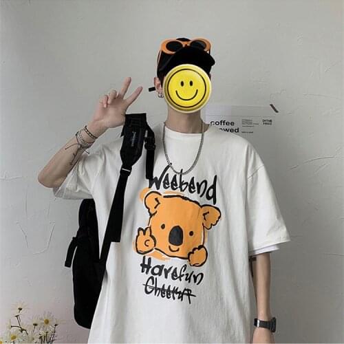 Couple bottoming shirts, cool and fun summer ladies sweatshirts, white animals, black T-shirts, black cartoon sweatshirts, loose