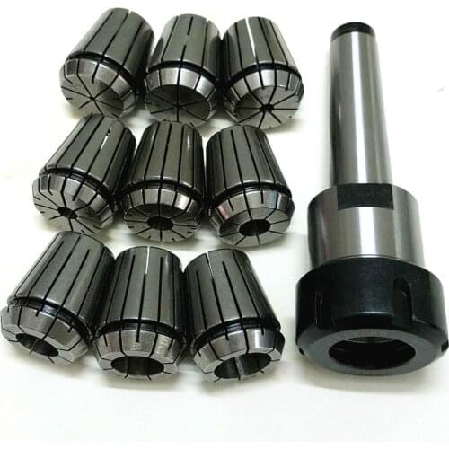 10pcs/set ER32 Collet Chuck Holder MT3 M12 Morse Taper + ER32 Spring Collets ID 2-20mm For Lathe Milling Tools