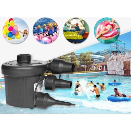 Portable Mini Electric Air Pump for Inflatable Pool Raft Bed Boat Toy Exercise Ball Fishing Boat with Nozzles