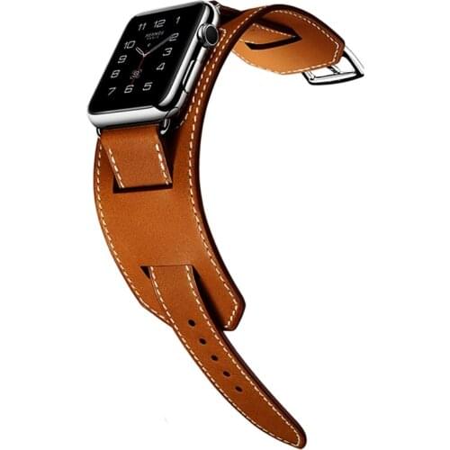 Genuine Leather strap for apple watch band 42mm 38mm 44mm 40mm bracelet Leather Loop watchband for iWatch Series 6 5 4 3 2 SE