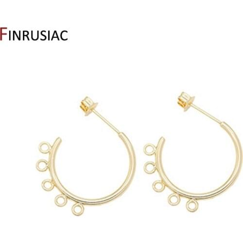 DIY earrings jewelry accessories Korean Fashion Earring Hook 14K real gold plated handmade earring material Wholesale