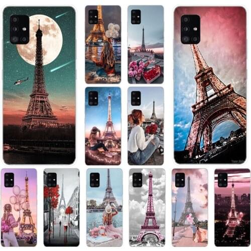 56AS Paris Eiffel Iron Tower Silicone case for Samsung Galaxy A01 A10 A20 A20E A20S A31 A40 A41 A51 A71 2019 cover funda