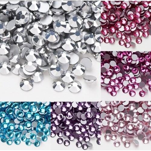 Nail Art Crystal Rhinestones/SS2-SS30 Non Hotfix Flatback Glass Rhinestones Nail Art Decoration Diy Crystal Flat Back Nail Art