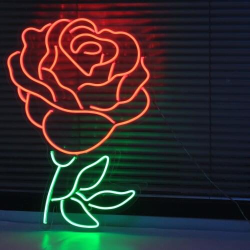 LED Neon Light Sign Lamp Rose Neon Wall Lights Night Lamp for Room Holiday Party Decor Cool Birthday Christmas Gift