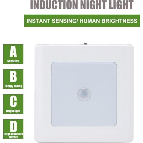 LED Light Motion Activated Sensor Indoor Wall Lamp Night Light Human Body Sensing Cabinet Stair bedroom Lamps 3*AAA Battery