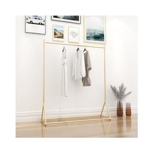 Iron clothes shelf clothing store display stand floor-mounted golden simple hanger womens clothing store shelf display rack