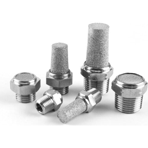 1/8" 1/4" 3/8" 1/2" 3/4" 1" BSP Male Thread 304 Stainless Steel Pneumatic Silencer Muffler Connector Air Fitting