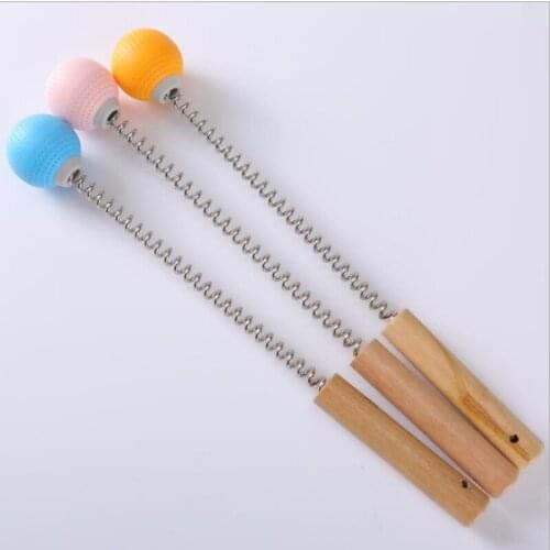 1Pc New Golf Ball Style Spring Ball Massager Hammer Body Relief Back and Shoulder Wooden handle Lightweight Safety Material Made