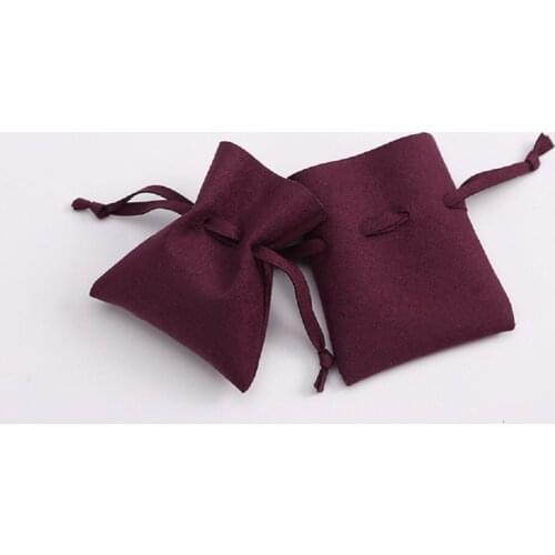 10pcs Wine Red Microfiber Jewelry Packaging For Christmas Wedding Presents Gift Bags Small Chic Velvet Envelope Pouch