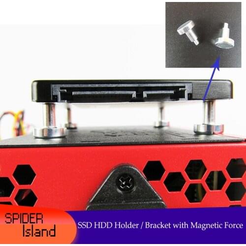 20pcs Bare Computer SSD Hard Disk Metal Bracket Holder Screw Support Column with Magnetic Force Chassis Plate