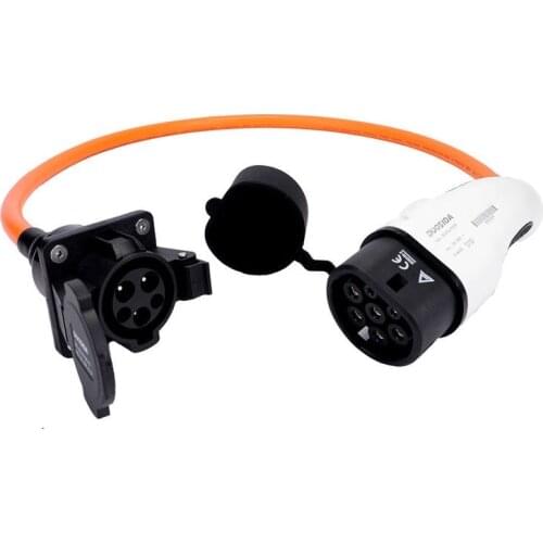 32A IEC 62196-2 Type 2 Mennekes EV Connector to Type 1 Socket EV Adaptor Cable EV Plug Electric Charging Cable EVSE Charger