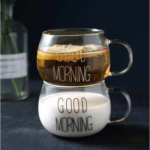 380ml Creative Coffee Mugs With the Handle Mugs Glass Tea Cup Drinkware Milk