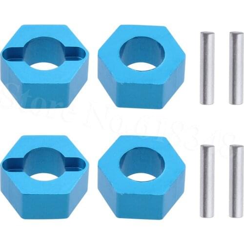 4pcs 7mm Aluminum WLtoys A959 Wheel Hub Hex Mount Nut With Stub Axle Pins For Vortex 1/18 Off Road Buggy Parts