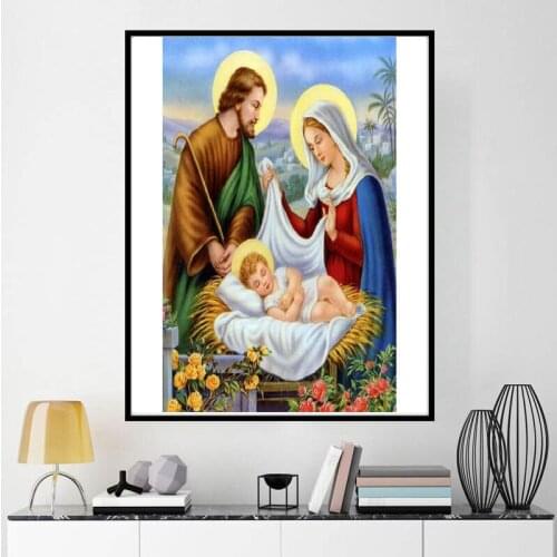 5D DIY Diamond Painting Religious family picture mosaic Handmade cross stitch full square diamond embroidery icon home FR262