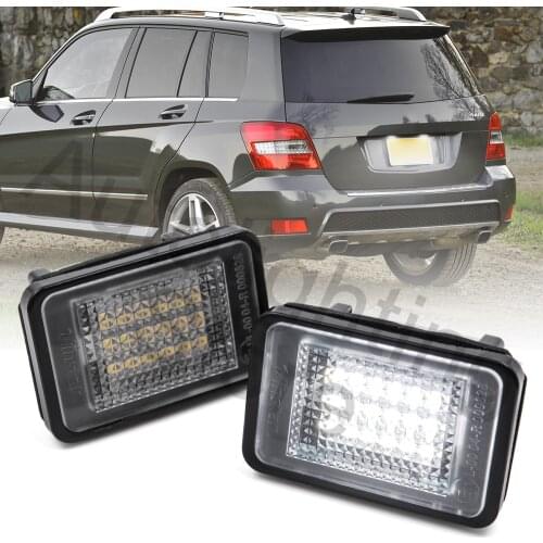 2PCS White LED License Number Plate Light For Mercedes Benz GLK-Class X204 (08-15)