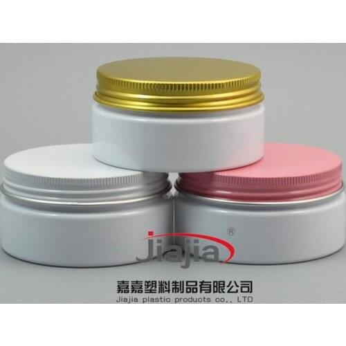 Free shipping: 80g white PET Can with gold/white/pink aluminum Lid,Plastic Canning Jar Plastic Can Food Can 80ml container
