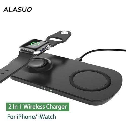 15W 2 in 1 Qi wireless charger for iPhone Watch 5 4 3 2 1 High Quality Phone charger for iPhone airpords box