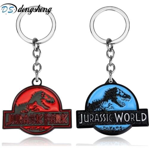 Movie Jurassic World Keychain Men Metal Jurassic Park Dinosaur Key Chain Dragon Keying Holder Game Chaveiro llaveros Jewelry-50