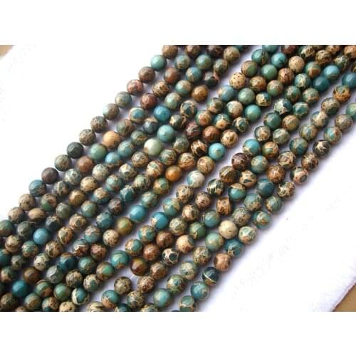 Natural Sea Sediment Jasper Round Shape Loose Beads For Jewelry Making DIY Bracelet Necklace Earrings
