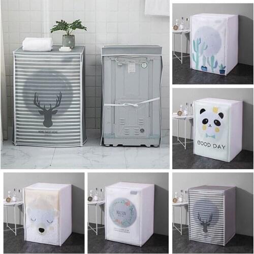 Drum Washing Machine Cover Cute Cartoon Dryer Cover Waterproof Dust Cover Household Goods For Clean Washing Case Protector Coat