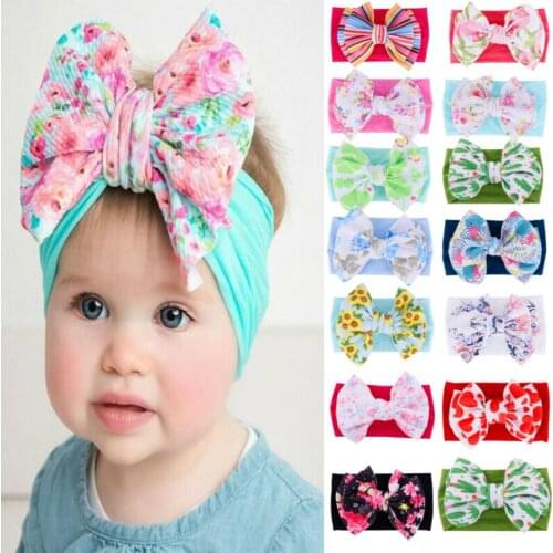 13 Styles New Infant Toddler Baby Bow Headband Hairband Headwear Girls Head Accessories Lovely Elastic Head Bands For Baby Girls