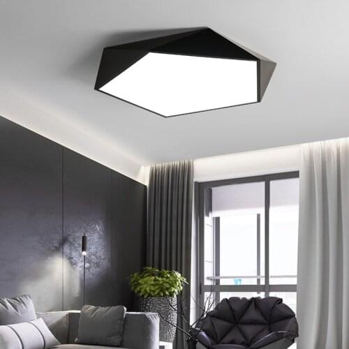 Modern Led Ceiling Lights Luminaire For Living Room Nordic Style Remote Control Lamp 3D Pentagon Fixture Dimmable Lustre