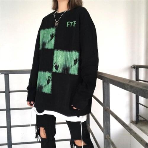 NiceMix Graphic Punk Hip Hop Tie Dye Block Print Oversized Loose T Shirt T-Shirt Pullover Woman Man Korean Harajuku Streetwear T