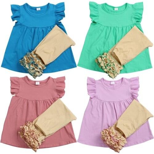 Kaiya Angel 2018 Childrens Clothes Toddler Girls Lavender Summer Clothing Tracksuits Costume Fashion Kid Baby Girls Set