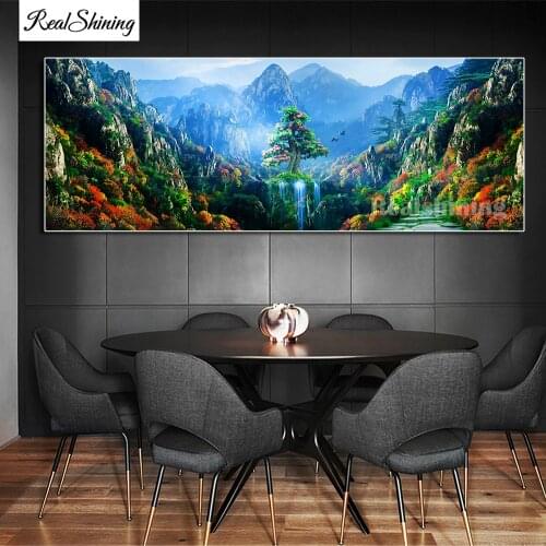 Mysterious Tree mountain Full Square round Drill Diamond Painting Natural scenery Diamond Embroidery Mosaic Decor large F1112