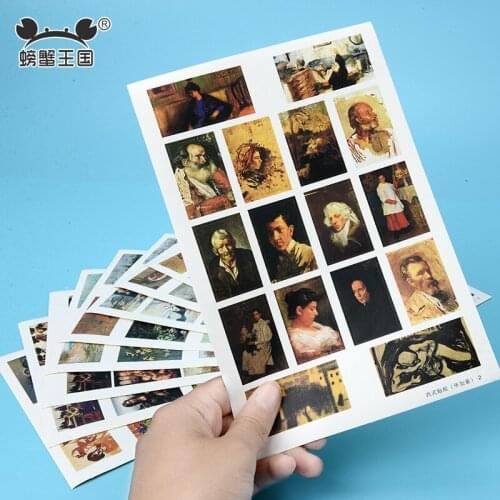 10pcs 1:25 photo frame wall paper sticker DIY Dollhouse mini Furniture Miniature Doll Accessories 140*210mm