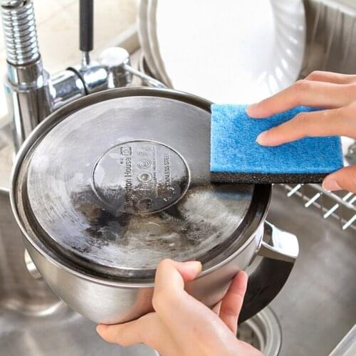 Multifunction Blue Sponge Magic Eraser For Removing Rust Kitchen Double Sided Cleaning Tool Emery Sponge Magic Sponge