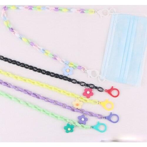 Fashion Short Acrylic Link for Kids Eyeglass Chains Sunglasses Reading Beaded Glasses Chain Eyewears Cord Holder Neck Strap Rope