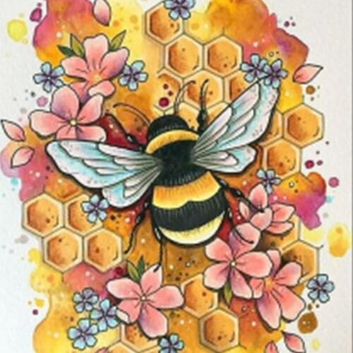 Bee Picking Necta 40x50CM DIY Painting By Numbers Animals On Canvas Pictures By Numbers Home Decoration DIY Minimalism Style