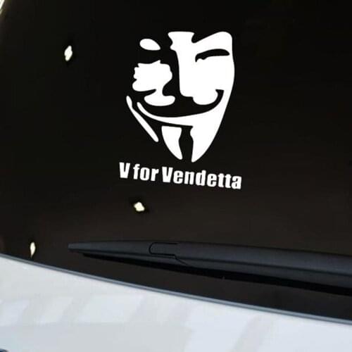 Car Stickers V For Vendetta Funny Creative Decals For Rear Windshield Waterproof Auto Tuning Styling 17x13cm D10