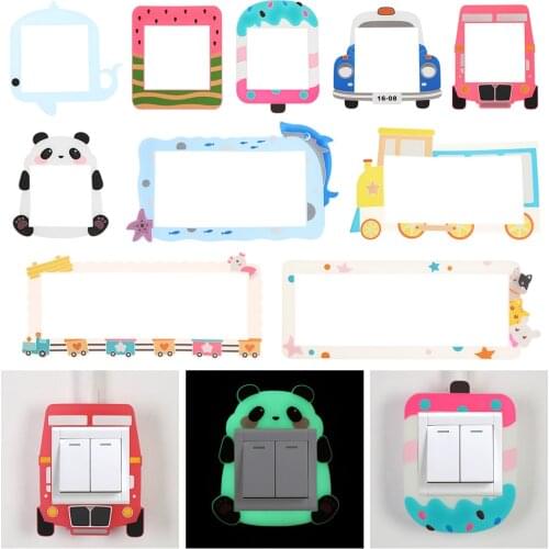 New Creative Luminous Power Switch Sticker Soft Silicone Wall Sticker Glow in Dark Socket Protective Cover On-Off Decor Sticker