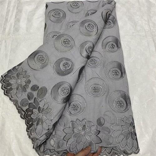 New Premium Dubai Cotton with Stones Swiss Voile Lace in Switzerland 100%Cotton African Lace Fabric 2021 Party Dress L18-6