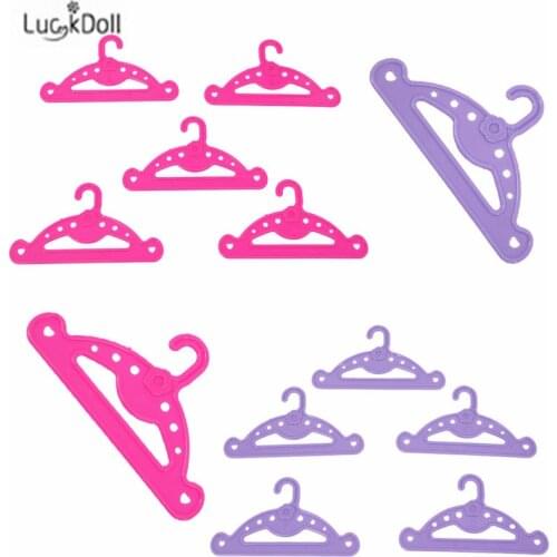 LUCKDOLL 5PCS / Hanger Fit 18 Inch American 43cm Baby Doll Clothes Accessories,Girls Toys,Generation,Birthday Gift
