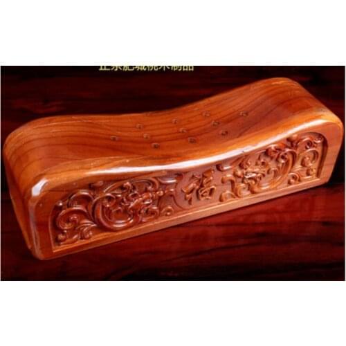 Jichenxuan authentic peachwood pillow wood carving massage cervical spondylolipum log solid wood hard pillow