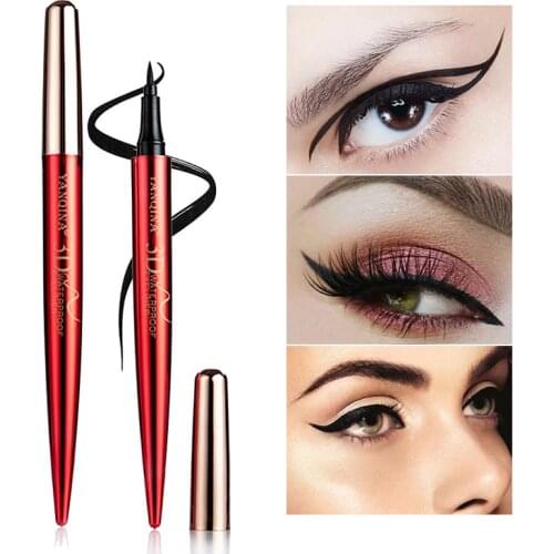 Yanqina Portable Cool Black Quick-Dry Not Smudge Eyeliner Waterproof Eyeliner Wholesale Makeup Gift for Girl or Women 8670
