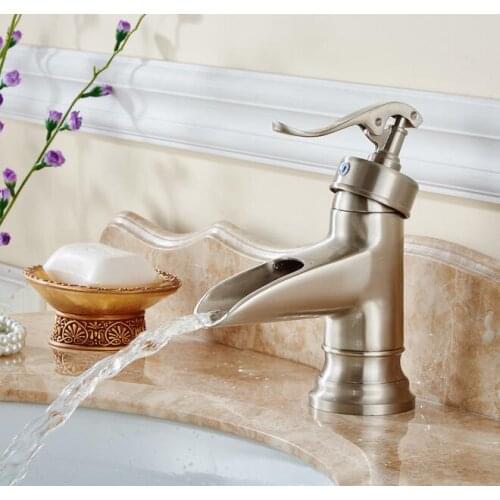 Vidric Basin faucets nickel brushed single handle hot and cold water mixer taps bathroom deck mounted short taps faucet