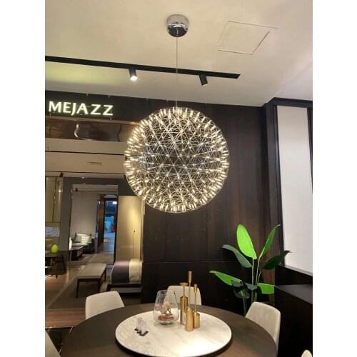 Modern Nordic Pendant Light Spark Ball LED Chandelier Firework Ball stainless steel Chandeliers Home Decor Lighting 85-265V