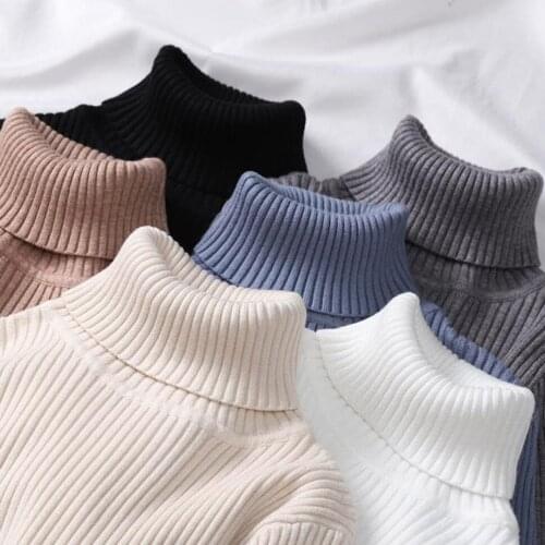 Winter Women Knitted Turtleneck Sweater Fall Casual Slim Sweaters Pullover Womens Long Sleeve Elasticity Sweater