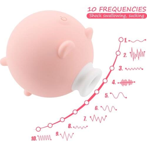 Sucker Vibrator For Clitoris Female Masturbator 10 Frequency Nipples Breast Massage Cute Pig Vibrators For Women