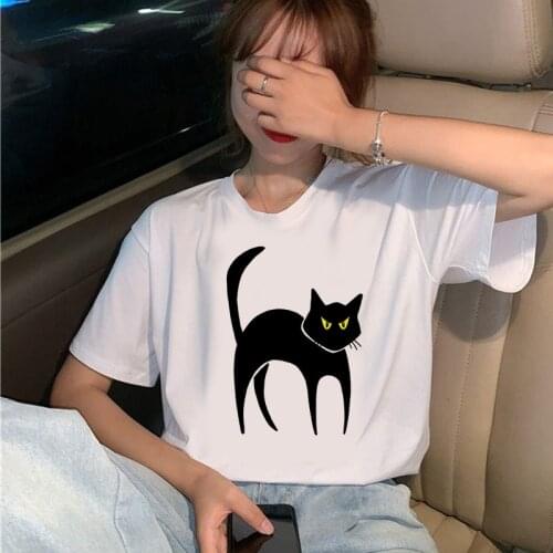 New hot sale printed kawaii cartoon T-shirt women casual Cartoon cute cat short-sleeved shirt women summer T-shirt
