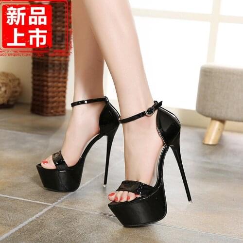 Hate sky high sandals super high heels with open toe 16cm catwalk catwalk party nightclub sexy sexy womens shoes