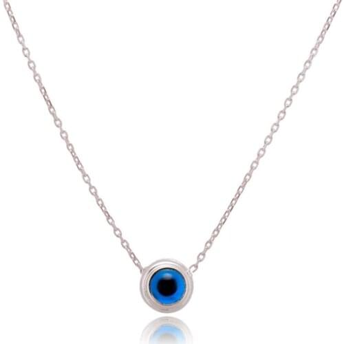 925 Sterling Silver Women Necklace with Evil Eye Bead