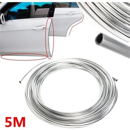 1 Roll 5M Car Styling Mouldings Door Moulding Strip Chrome Car Body Door Edge Moulding Trim Strip Scratch Guard Protector