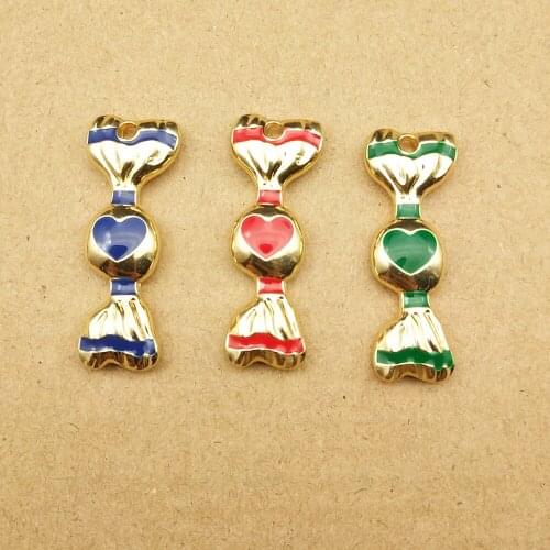 10pcs 12x31mm enamel candy charm for jewelry making fashion earring pendant bracelet necklace charms