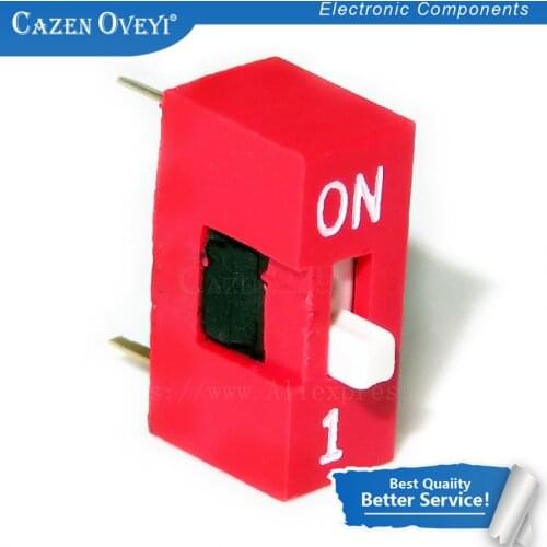 10pcs/lot Slide Type Switch Module 1 2 3 4 5 6 7 8 9 10 12 Bit 2.54mm Position Way DIP Red Pitch Toggle Switch Red Snap Switch